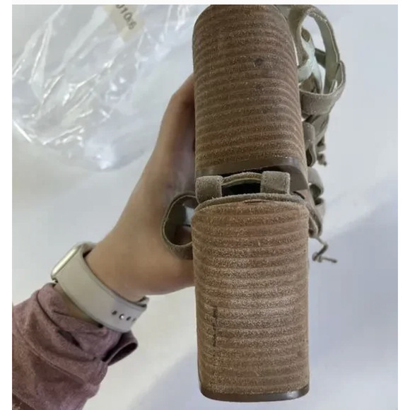 Kensie Shoes Womens Size 8.5 Suede Block Heel Sandals Strappy Lace Up Gladiator‎ - Picture 10 of 10